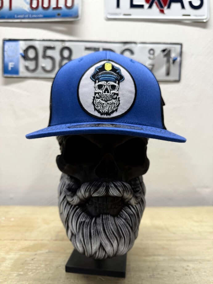 Police Cap for Bearded Men Beard Skull Police Officer Cap front