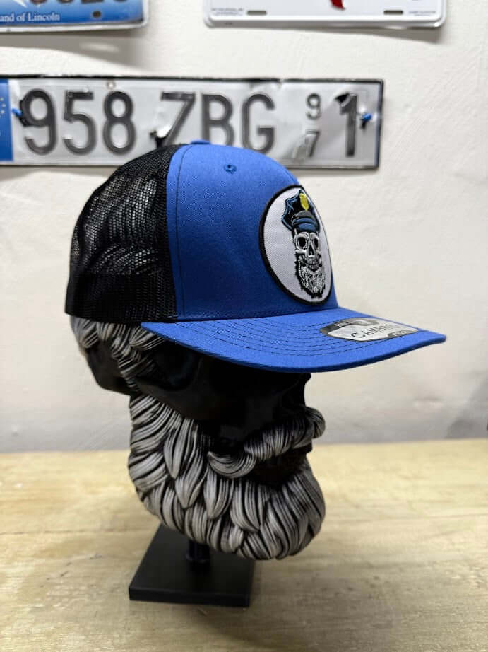 Police Cap for Bearded Men Beard Skull Police Officer Cap side 1
