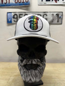 Pride Bearded Skull Guy On A Trucker Hat Front