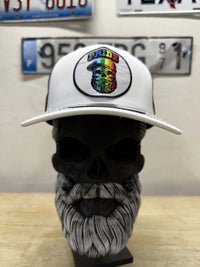 Pride Bearded Skull Guy On A Trucker Hat Front
