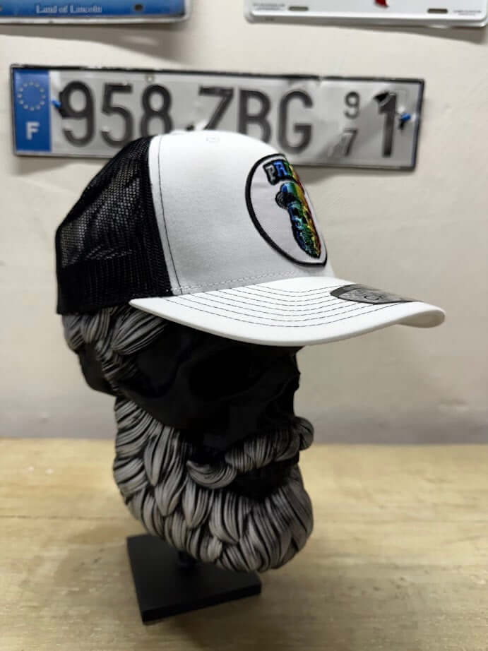 Pride Bearded Skull Guy On A Trucker Hat Side 1