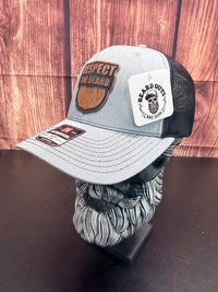 Respect The Beard Leather Patch Hat - Fun Trucker Hat 