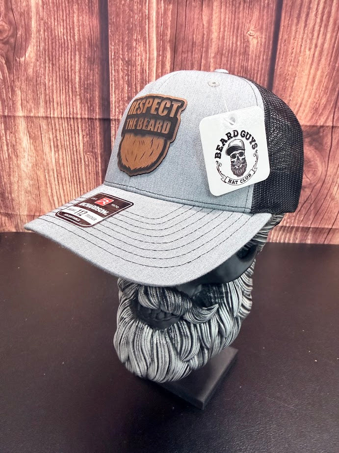 Respect The Beard Leather Patch Hat - Fun Trucker Hat 
