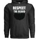 Respect the Beard Bold Graphic Bearded Hoodie Tribute to Masculine Identity BLACK - FRONT