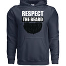 Respect the Beard Bold Graphic Bearded Hoodie Tribute to Masculine Identity NAVY - FRONT