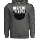 Respect the Beard Bold Graphic Bearded Hoodie Tribute to Masculine Identity CHARCOAL - FRONT