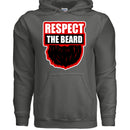 Respect the Beard Theme Hoodie Grooming Humor Artwork for Bearded Style Lovers CHARCOAL - FRONT