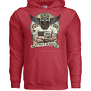 Rugged Veterans Bearded Warrior Skull Hoodie Beard Military RED - FRONT