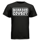 Rustic Bearded Cowboy Western Style Graphic Design Tee Shirt BLACK - FRONT