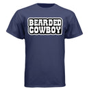 Rustic Bearded Cowboy Western Style Graphic Design Tee Shirt NAVY - FRONT