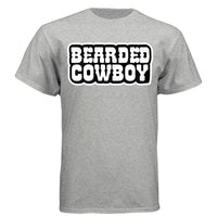 Rustic Bearded Cowboy Western Style Graphic Design Tee Shirt LIGHT STEEL - FRONT