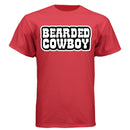 Rustic Bearded Cowboy Western Style Graphic Design Tee Shirt DEEP RED - FRONT