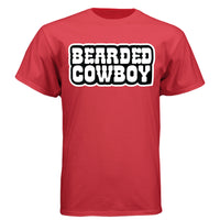 Rustic Bearded Cowboy Western Style Graphic Design Tee Shirt DEEP RED - FRONT