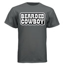 Rustic Bearded Cowboy Western Style Graphic Design Tee Shirt CHARCOAL HEATHER - FRONT