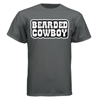 Rustic Bearded Cowboy Western Style Graphic Design Tee Shirt CHARCOAL HEATHER - FRONT