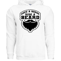Save a Horse Ride A Beard Hoodie Funny Gift For Bearded Guys WHITE - FRONT