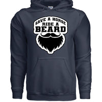 Save a Horse Ride A Beard Hoodie Funny Gift For Bearded Guys NAVY - FRONT