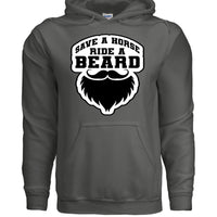 Save a Horse Ride A Beard Hoodie Funny Gift For Bearded Guys CHARCOAL - FRONT