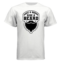 Save a horse Ride A Beard T Shirt Funny Gift For Bearded Guys- FRONT