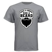 Save a horse Ride A Beard T Shirt Funny Gift For Bearded Guys- FRONT