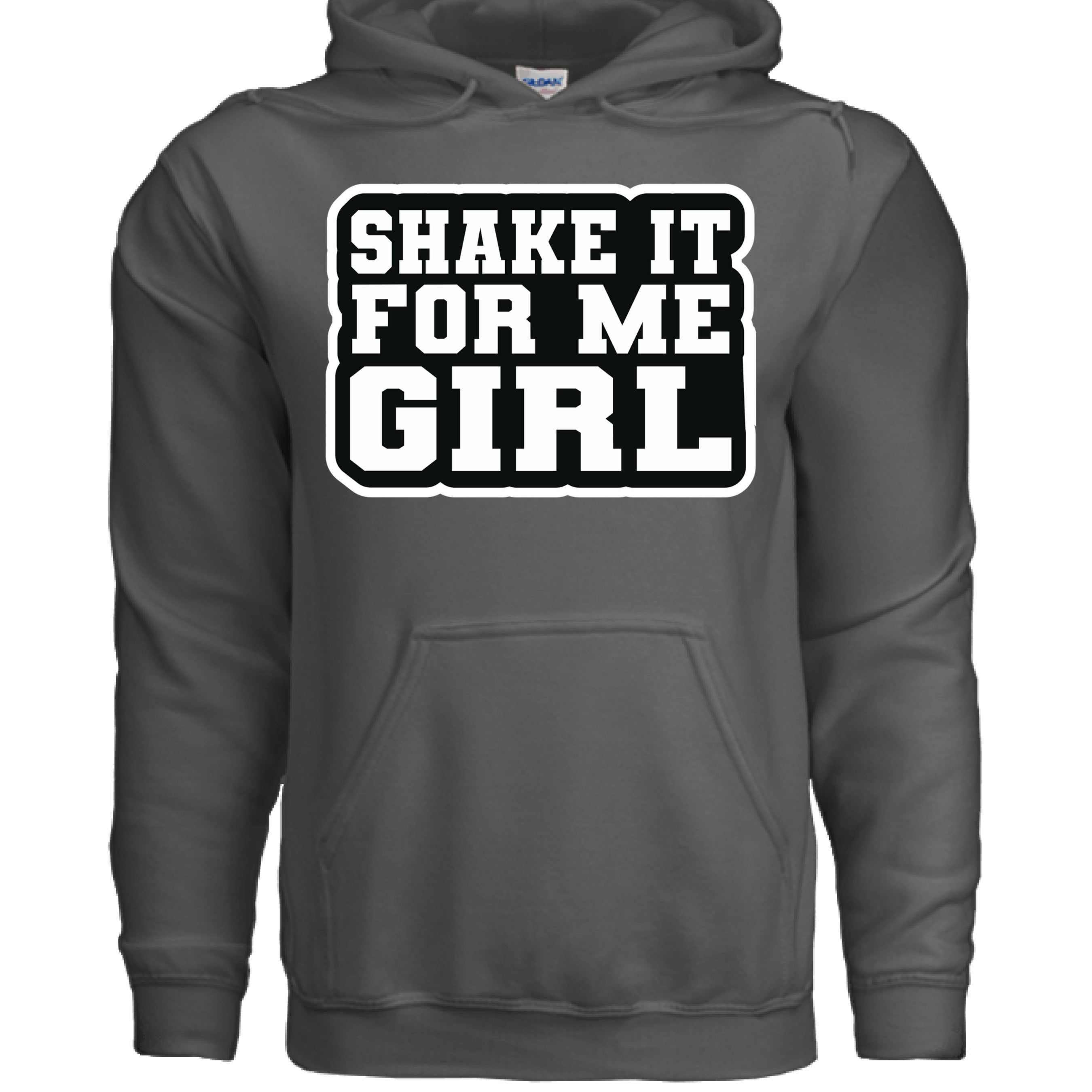 Shake It for Me Girl Hoodies Bold Retro Statement for Confident Style CHARCOAL - FRONT