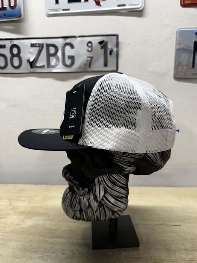 Skull King Beard Design Truck Hat- Beard Skull with Crown side 2