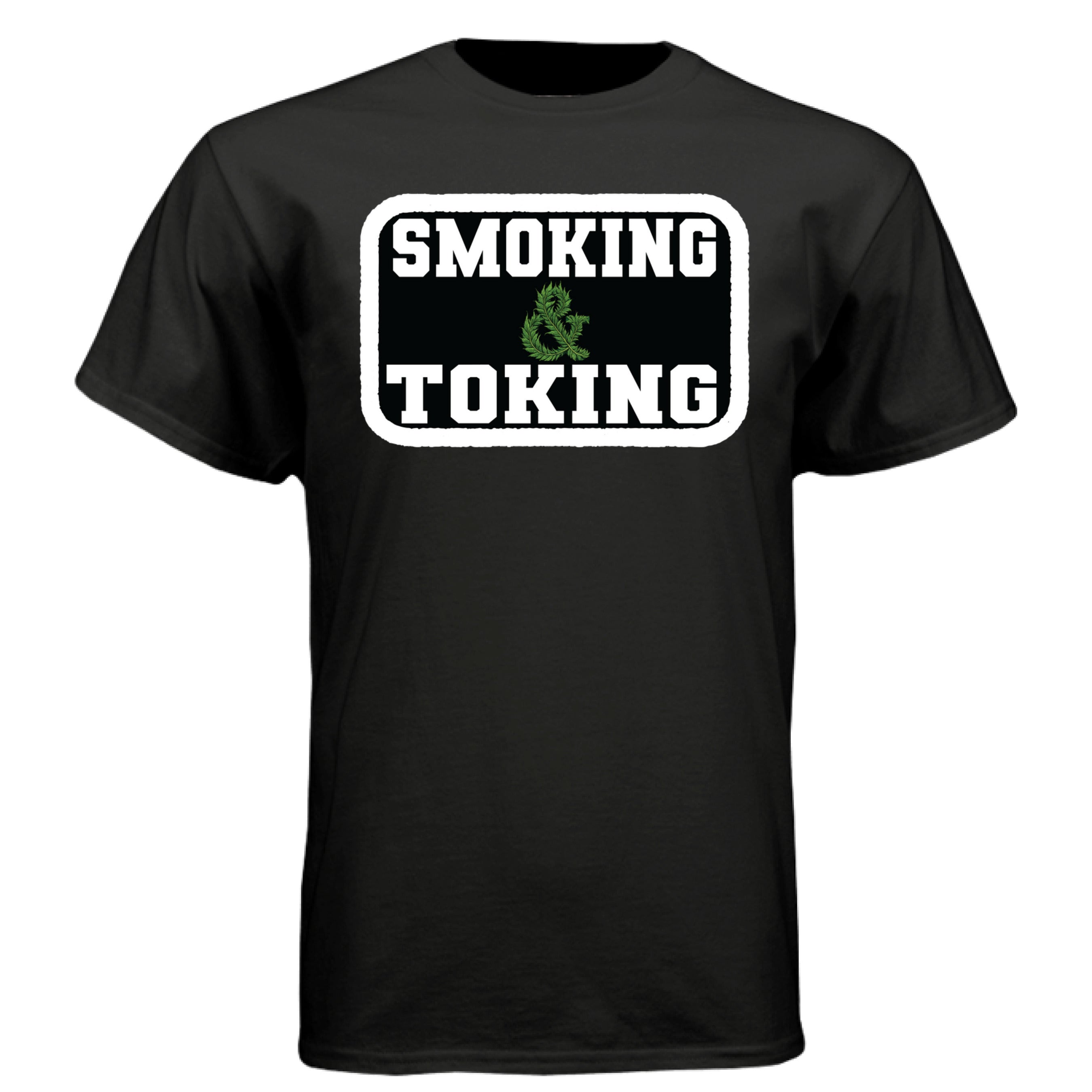 Smoking And Toking Graphic Hanes Tee Shirt BLACK - FRONT
