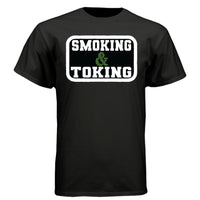 Smoking And Toking Graphic Hanes Tee Shirt BLACK - FRONT