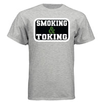 Smoking And Toking Graphic Hanes Tee Shirt ASH - FRONT