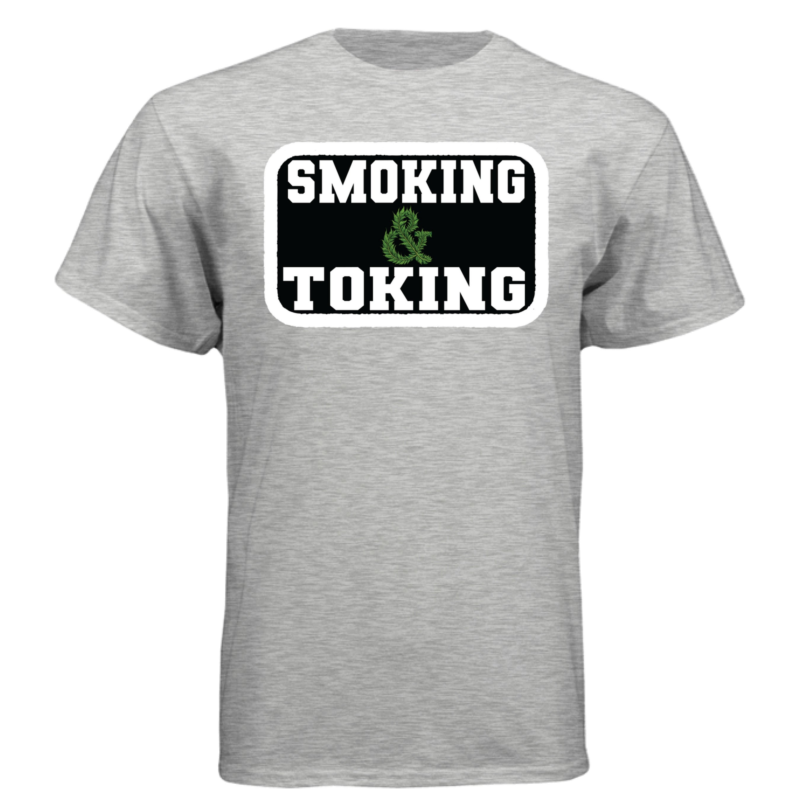 Smoking And Toking Graphic Hanes Tee Shirt ASH - FRONT