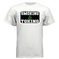 Smoking And Toking Graphic Hanes Tee Shirt WHITE - FRONT