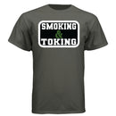 Smoking And Toking Graphic Hanes Tee Shirt SMOKE GRAY - FRONT