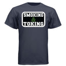 Smoking And Toking Graphic Hanes Tee Shirt Athletic Navy - FRONT