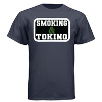 Smoking And Toking Graphic Hanes Tee Shirt Athletic Navy - FRONT