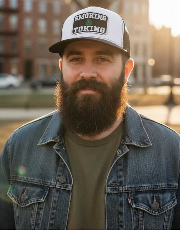 Smoking Toking Embroidered Patch On Richardson Trucker Hat