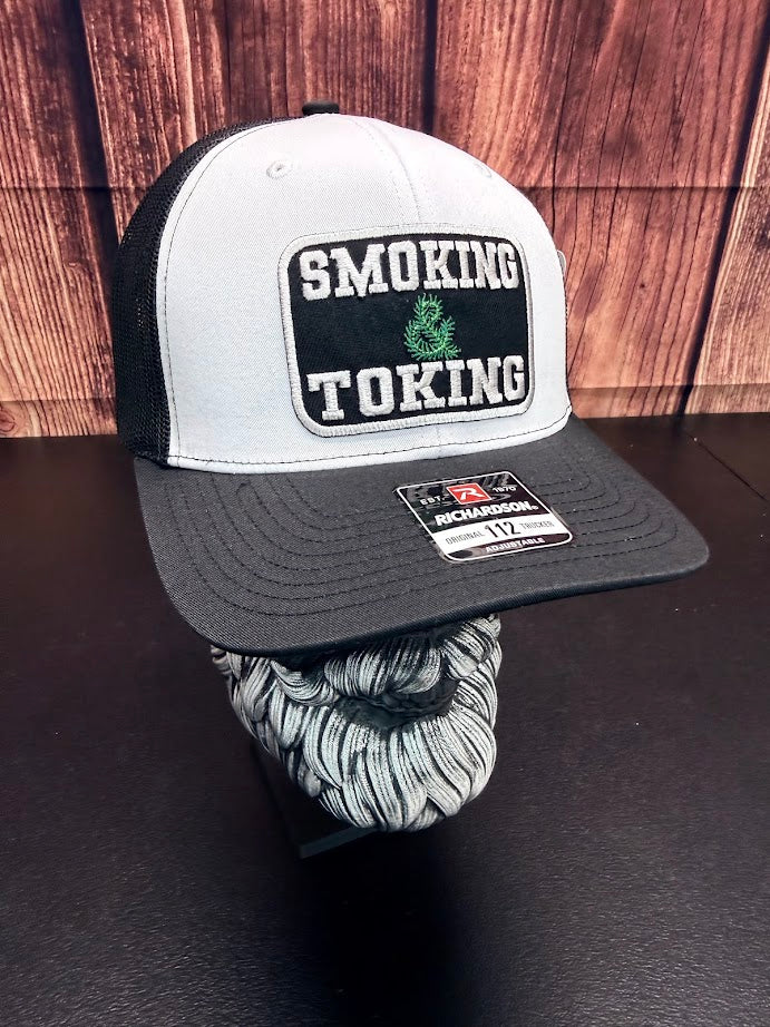 Smoking Toking Embroidered Patch On Richardson Trucker Hat