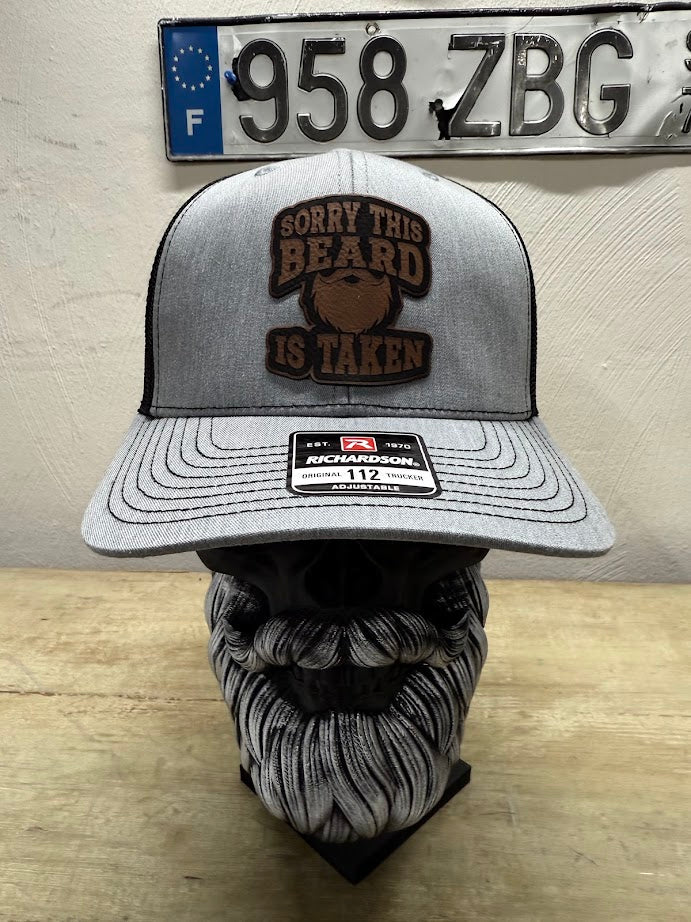 Sorry This Beard Is Taken Leather Patch Trucker Hat