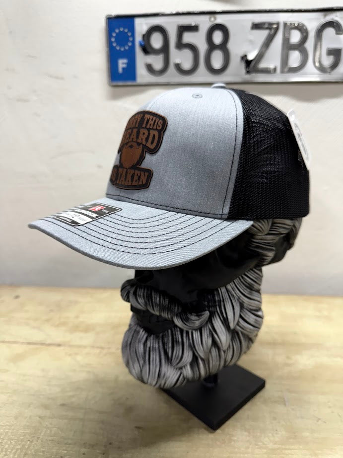 Sorry This Beard Is Taken Leather Patch Trucker Hat Side