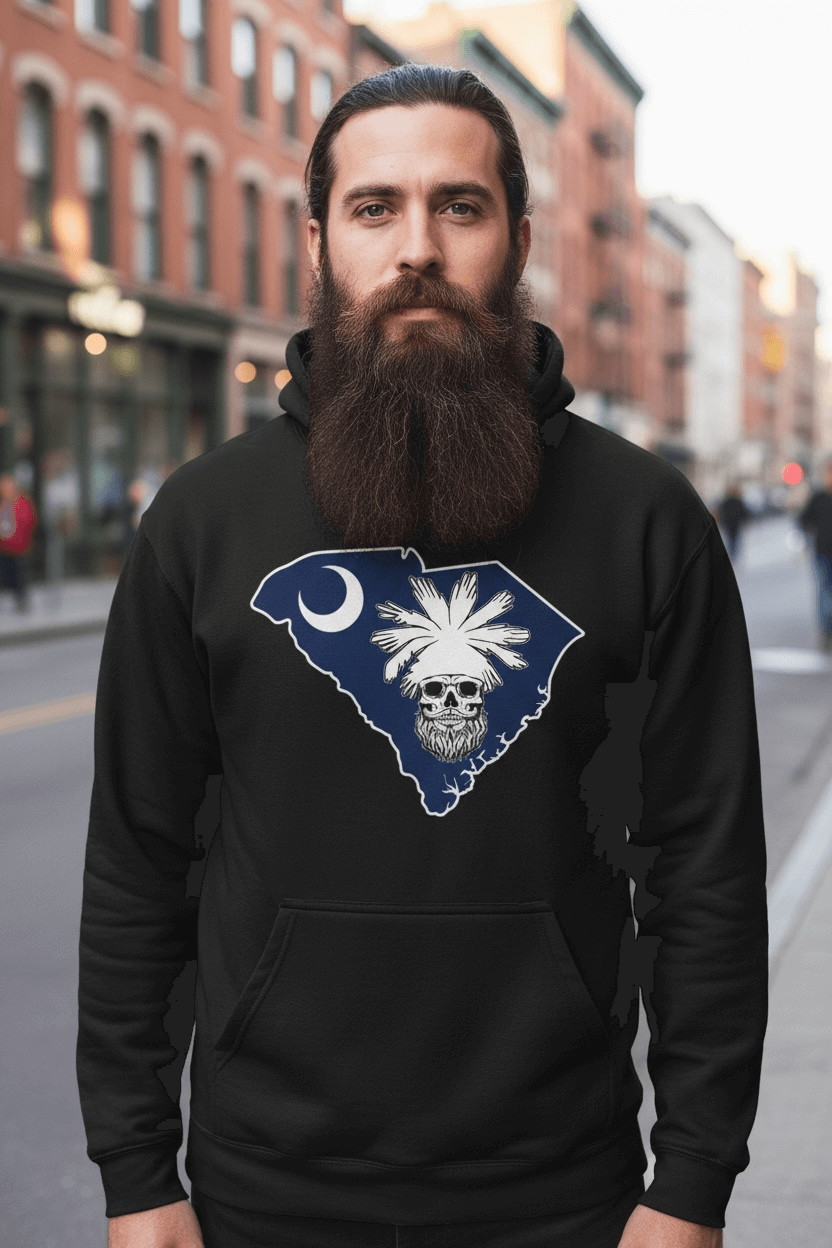 South Carolina Bearded Skull Palmetto Bearded Skull Hoodie