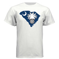 South Carolina Bearded Skull Tee – Palmetto Pride for the Bearded Brotherhood WHITE - FRONT