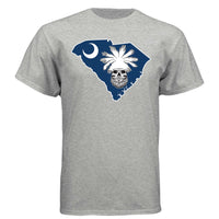 South Carolina Bearded Skull Tee – Palmetto Pride for the Bearded Brotherhood LIGHT STEEL - FRONT