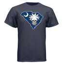 South Carolina Bearded Skull Tee – Palmetto Pride for the Bearded Brotherhood Athletic Navy - FRONT