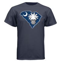 South Carolina Bearded Skull Tee – Palmetto Pride for the Bearded Brotherhood Athletic Navy - FRONT