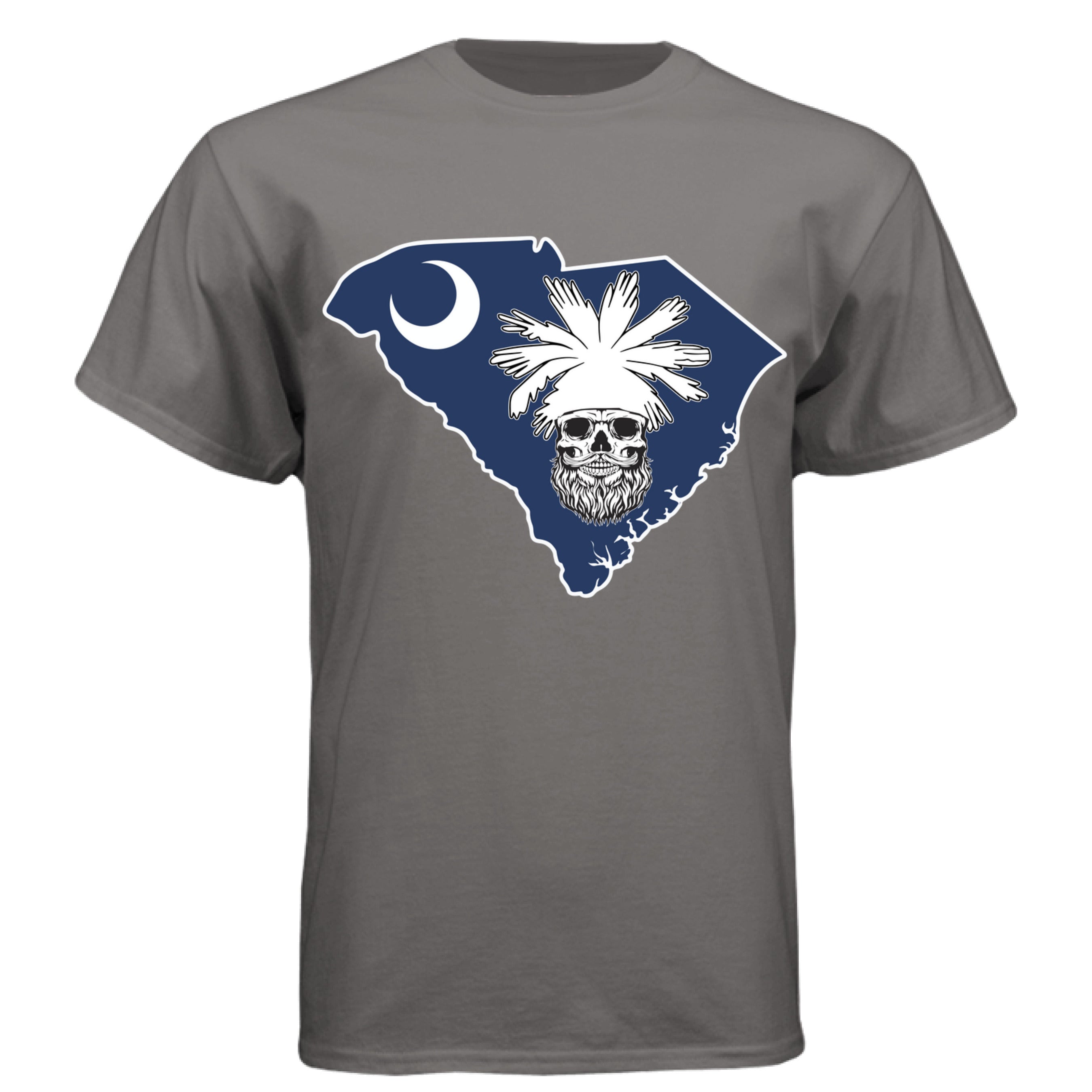 South_Carolina_Palmetto_Skull_Blue_Crescent_State_Outline
Oxford Grey - FRONT