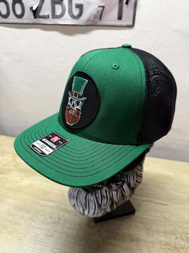St. Patty Beard Skull Trucker Hat - Unique St. Patrick's Day Accessories Side 2