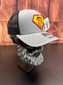 Superman Inspired Beard Man Embroidered Patch Trucker Hat