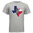 Texas Bearded Skull Cowboy T-Shirt – Rugged Style for the True Beard Man  LIGHT STEEL - FRONT