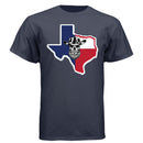 Texas Bearded Skull Cowboy T-Shirt – Rugged Style for the True Beard Man  Athletic Navy - FRONT