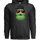 Tropical Swagger Bearded Cool Pineapple Character Hoodie BLACK - FRONT