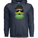 Tropical Swagger Bearded Cool Pineapple Character Hoodie NAVY - FRONT